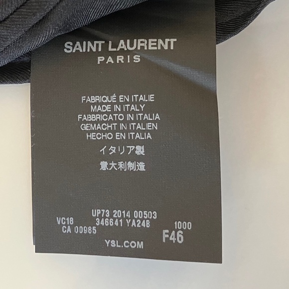 Saint Laurent Black Classic Tailored Wool Blazer F46 US 10 L - Picture 6 of 7